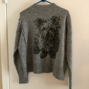Moth sweater with small dog